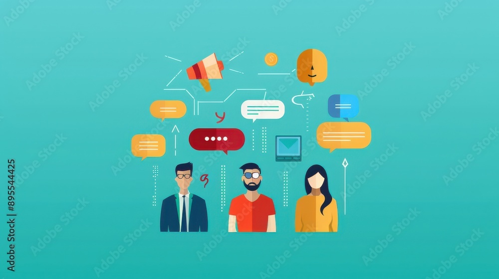 Poster individuals from different backgrounds using ai translation, translated conversation text displayed 
