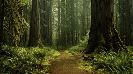 Fototapeta premium Misty Forest Path