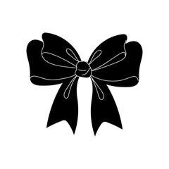 Simple Black And White Bow Illustration