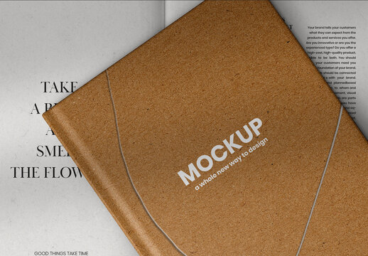 Stationery Flatlay Book Mockup With Generative AI