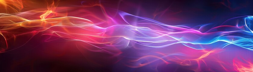 Naklejka premium Abstract Colorful Smoke on Dark Background with Vibrant Swirling Patterns and Gradient Light Effects