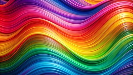 Fluid Rainbow Paint Stroke Design with Smooth, Wavy Lines and Vibrant Color Transitions, Perfect for Eye-Catching Visual Elements and Banners
