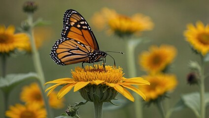 Obraz premium A vibrant monarch butterfly