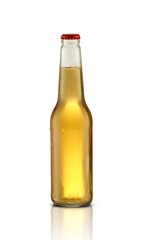 small glass bottle with flavored beer