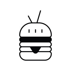 burger glyph icon with white background vector stock illustration
