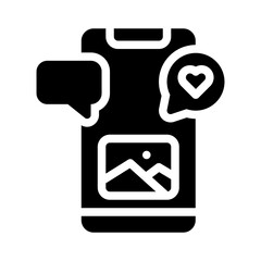 social media glyph icon