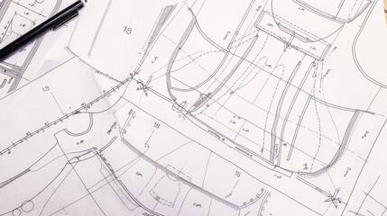 Detailed Sewing Pattern Drawings for Fashion Design and Crafting