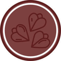 Buckwheat Vector Line Double Circle Maroon