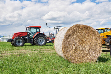 Tractors for agricultural and sheaf of straw
