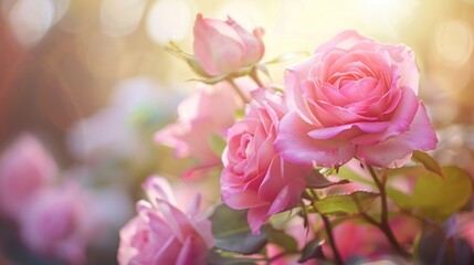 Pink Roses in Soft Light