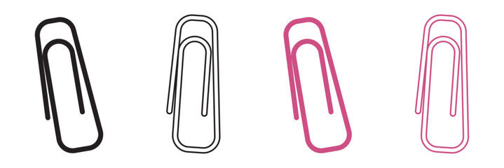 Paper Clip Icon.  Attach document symbol button. Office equipment paper clip logo sign. Vector illustration image. EPS 10.