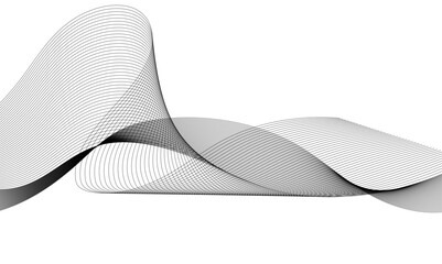 Abstract grey wavy lines on transparent background. Digital frequency track equalizer. Abstract frequency sound wave lines and twisted curve lines background. Abstract business wave curve lines. 