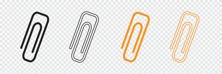 Paper Clip Icon.  Attach document symbol button. Office equipment paper clip logo sign. Vector illustration image. EPS 10.