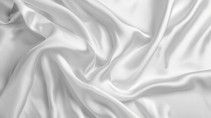 Naklejka premium Abstract Draped White Silk Fabric Texture Background.