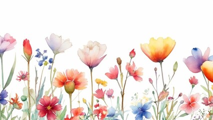 flores de acuarela silvestres