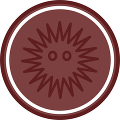 Sea Urchin Vector Line Double Circle Maroon
