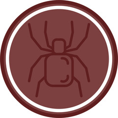 Tarantula Vector Line Double Circle Maroon