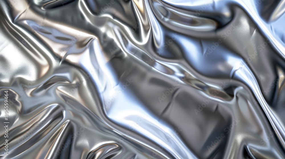 Aufkleber a metallic silver background with a reflective texture, adding a futuristic and shiny appearance.