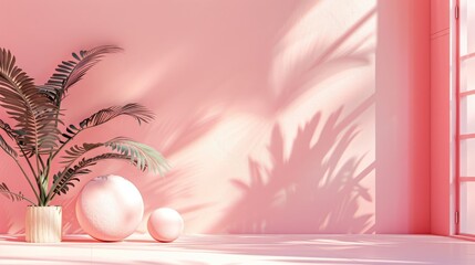 A pastel pink background with a smooth finish, evoking a soft and delicate ambiance.