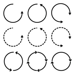 Set of Circle Arrow Vectors Design