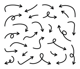 Abstract Curved Arrow Vectors Set Design