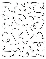 Set of Hand Drawn Scratch Arrow Vectors Design