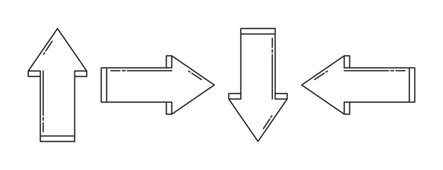 Outline Arrow Vectors Collection Design
