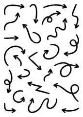 Oval Hand Doodle Drawn Arrow Vectors Set Design