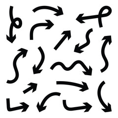 Bold Simple Pointed Head Arrow Vector Set