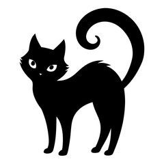 Fototapeta premium Black Cat Silhouette. Perfect for: Halloween, spooky events, cat-themed designs