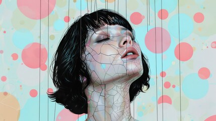 Surreal Portrait of Cracked Woman