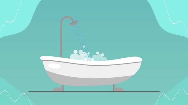 Animated video Washing hands concept. Full length animation illustration. High quality 4k footage.