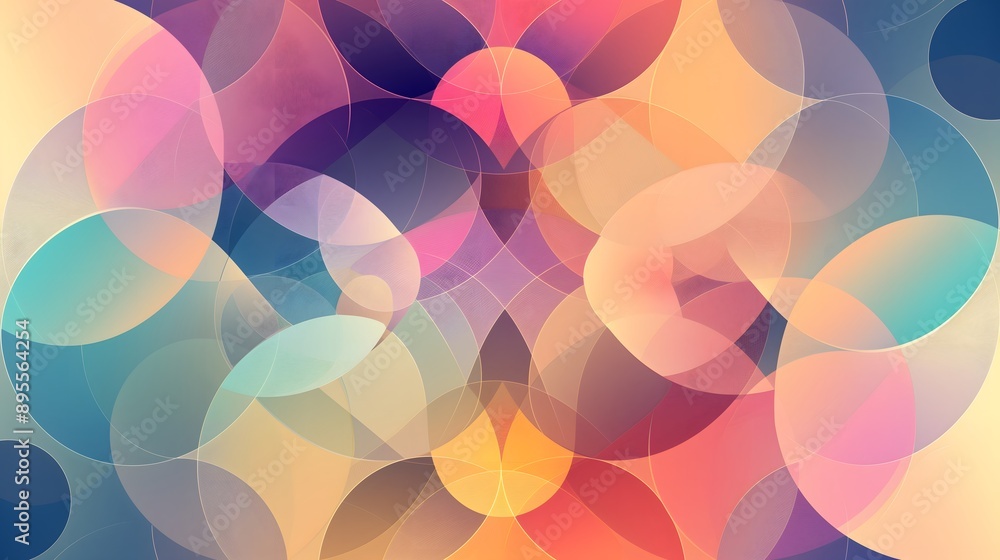 Poster 67. geometric pattern with overlapping circles and subtle gradient transitions