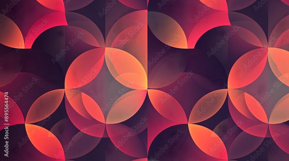 Poster 67. geometric pattern with overlapping circles and subtle gradient transitions