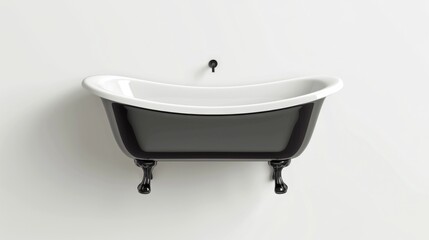 Black and White Bath Tub on Wall