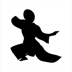 set of karate moves, martial arts karate silhouettes