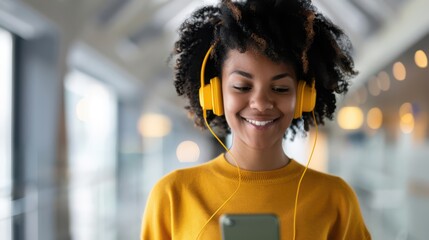 Learner using a language learning app on their phone, receiving customized lessons and pronunciation help, Language learning, Customized instruction