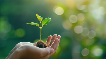 New Life: A Small Plant in Hand