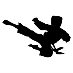 set of karate moves, martial arts karate silhouettes