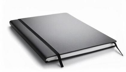 A blank notebook cover, isolated on a white background, ready for custom designs or branding.