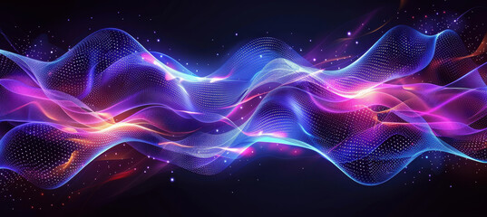Futuristic Digital Waves with Blue and Purple Gradient