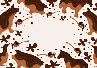 horizontal banner with gingerbread cookies in the shape of farm animals covered in dark chocolate and cookie crumbs and chocolate spots, for chocolate day