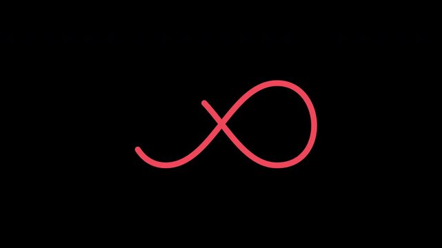 Infinite Loop Symbol Animation. Seamless Loop. Transparent Background. 4K