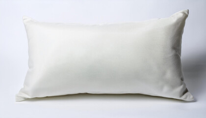 A blank white pillow, isolated on a white background, ideal for showcasing fabric patterns or custom designs.