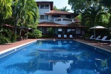 A comfortable stay with bedroom and pool access provides a relaxing retreat where guests can enjoy both a cozy bedroom and the luxury of a private pool.