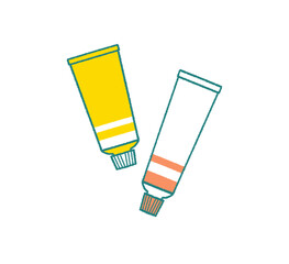 軟膏のイラストセット チューブ式軟膏 塗り薬のイラスト素材