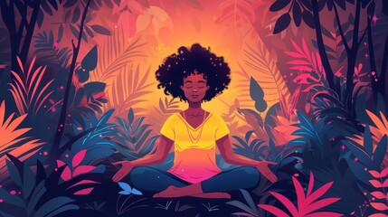 Guided meditation apps for relaxation and stress reduction, showcasing mindful practices in a convenient and accessible style