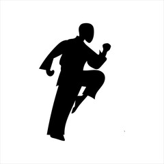 set of karate moves, martial arts karate silhouettes