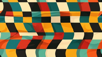 Obraz premium Abstract Geometric Pattern with Checkerboard Effect