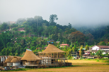 Village in the countryside of Thailand.